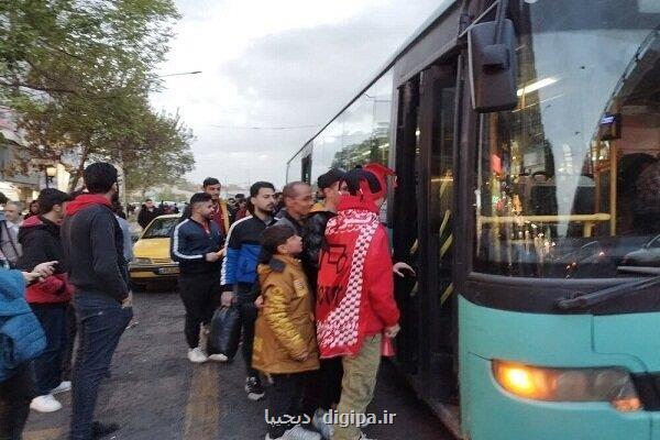 سرویس دهی ناوگان اتوبوسرانی تبریز به هواداران تراکتور